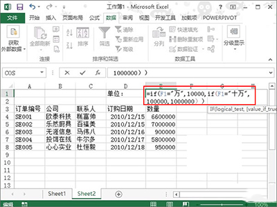 Excel2013怎么设置数据以百万单位显示?