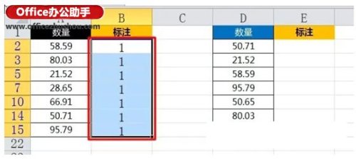 比较Excel两列数据异同的方法