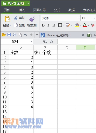 怎样在excel中统计一列数值中相同数值的个数