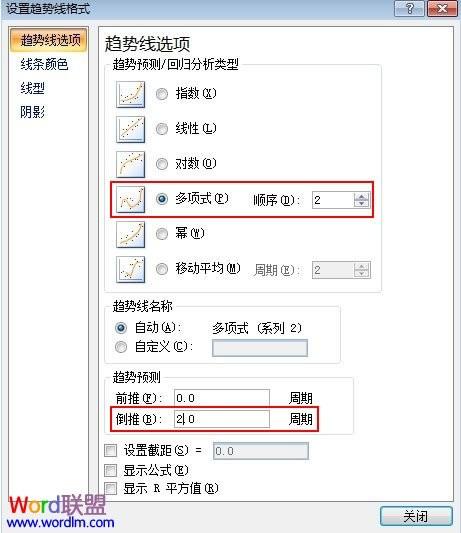 对PowerPoint2007里的图表进行趋势线分析