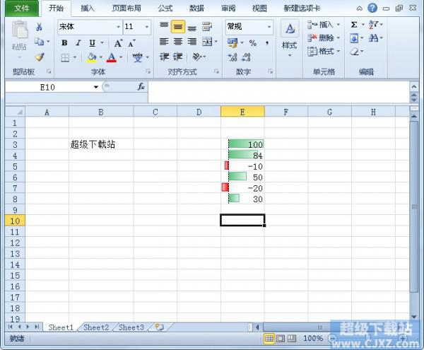 Excel2010如何绘制正负数据条?