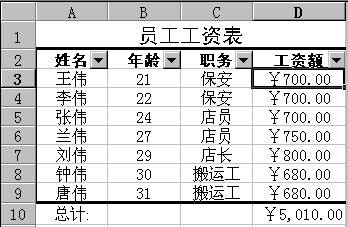 Excel2000如何自动筛选数据