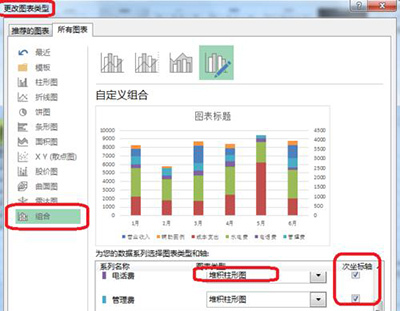 Excel2010如何制作成多列堆积图