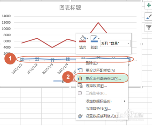 在 Excel 图表中如何使用两种类型图表?