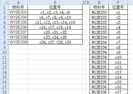 怎么在EXCEL中把一行变成多列?