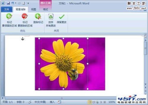 Word2010如何删除图片背景