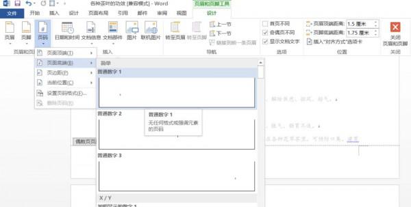 word2013页码如何设置为外侧样式