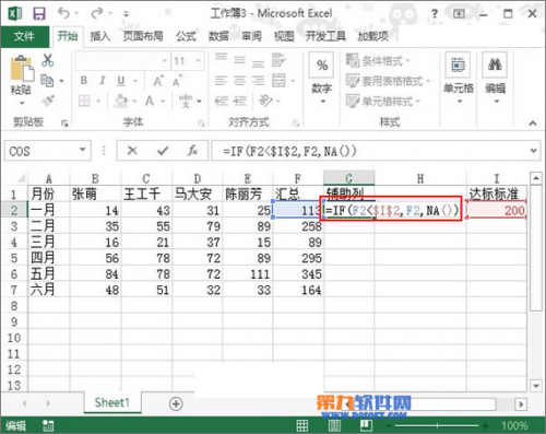 Excel 2013怎么制作达标图