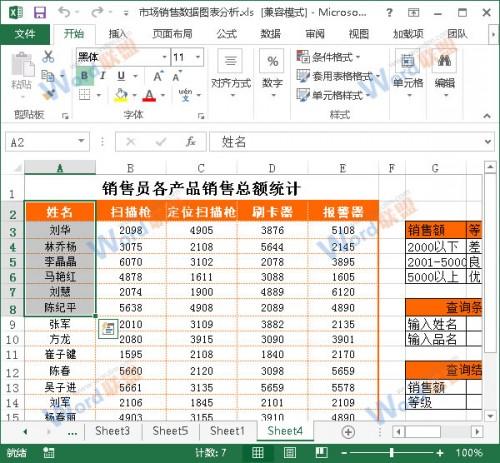 Excel2013单元格区域如何选取?