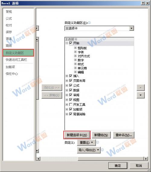 如何在Excel2013中DIY专属选项卡