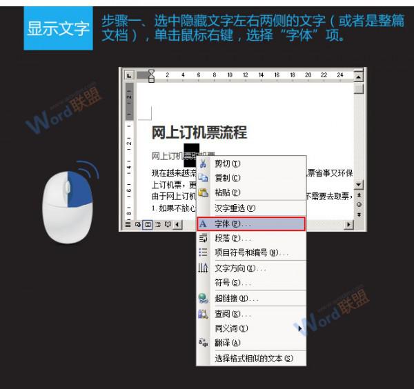 Word2003中应该如何隐藏和显示文字