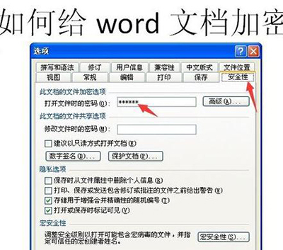 word2003文档怎么加密