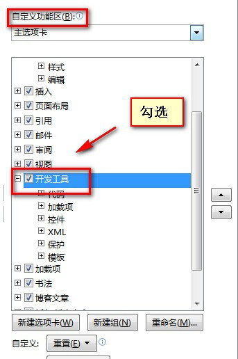 Word2010如何显示开发工具选项卡