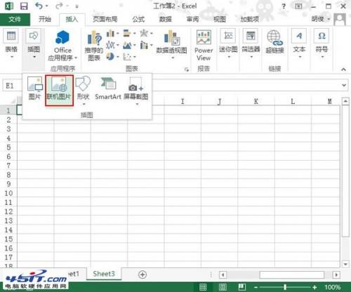 Excel 2013中如何插入联机图片