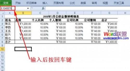 把Excel2010中多余的单元格隐藏起来