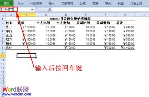 Excel2010隐藏行和列单元格方法