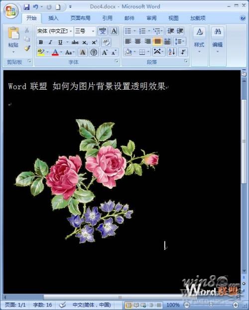 Word 2007中怎样抠除图片背景色