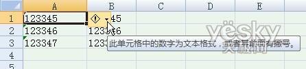 Excel2007中数字格式与文本格式互转