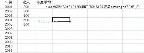 Excel自动求平均值方法