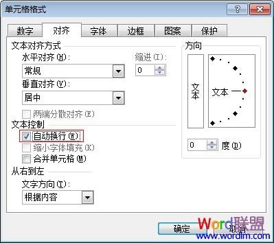 Excel表格自动换行