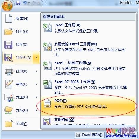 Excel2007怎么转换成pdf格式文件