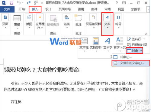 word2013怎么合并多个文档?