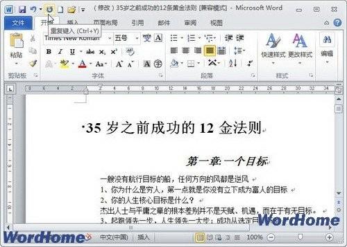 在Word2010中如何使用