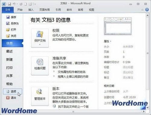 在Word2010文档中使用