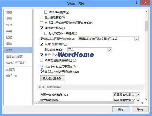 Word2013中怎样将中文字体也应用于西文