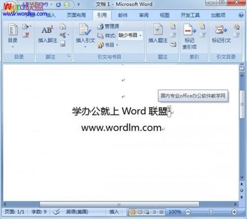 Word2007中像文言文那样给文档添加脚注信息