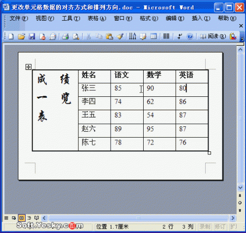 Word数据对齐与文字方向排列