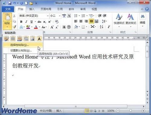 在Word2010中以粘贴链接形式链接文件