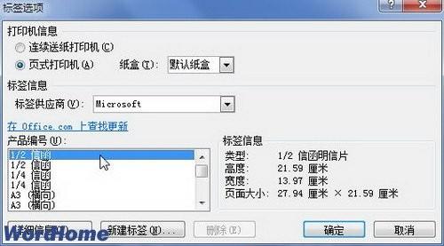 在Word2010文档中设置标签选项