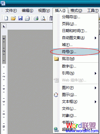 Word2003里插入特殊符号