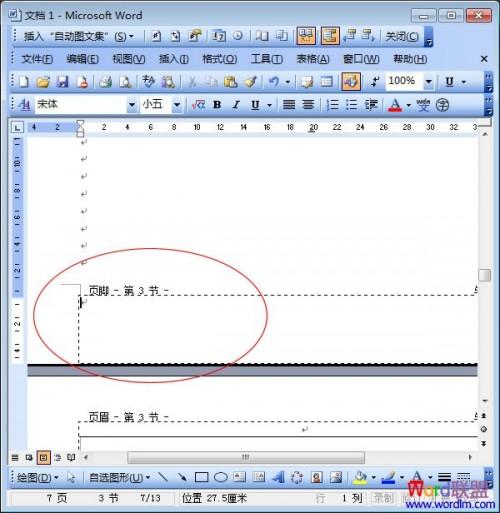 Word2003页码从任意页开始