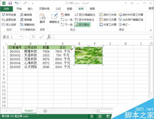 Excel2013中怎样插入图片批注 怎么插入图片批注