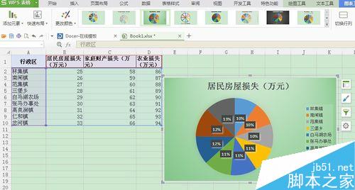 excel操作：如何在WPS表格中生成饼状图