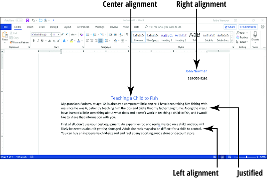 Word 2019对齐