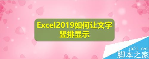 Excel2019怎么竖排显示文字？Excel2019竖排显示文字设置方法