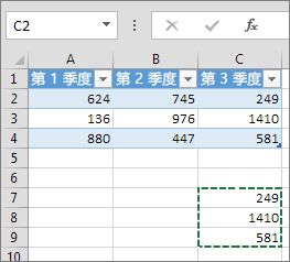 粘贴列数据扩展表并添加标题