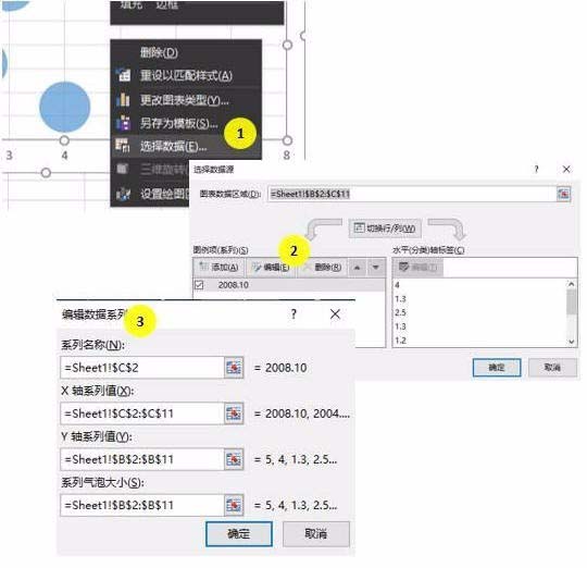 Excel表格制作单轴气泡图教程