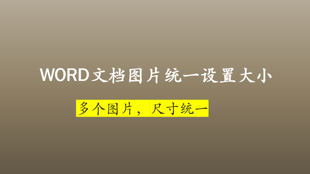 WORD文档里如何快速调整图片的尺寸？统一图片尺寸